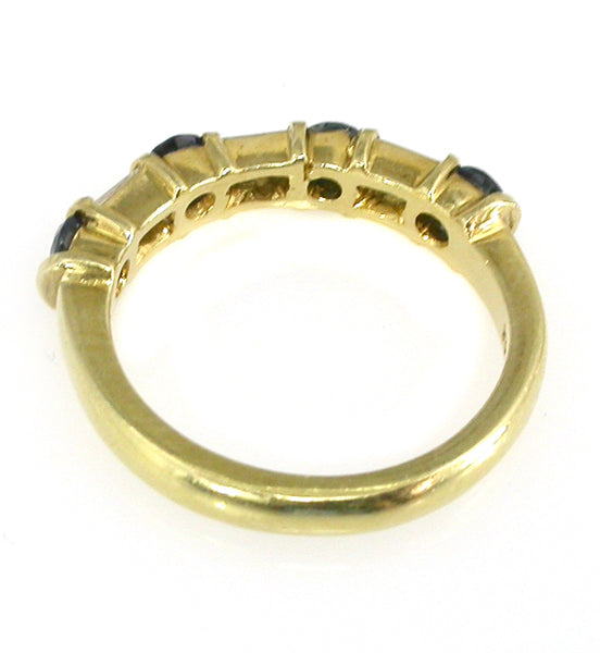 0.25ct Diamond 0.45ct  Sapphire Wedding Band