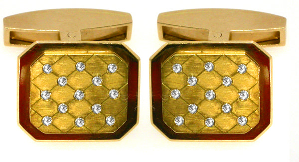 0.30ct Diamond  Gold Cufflinks