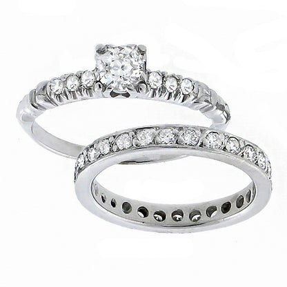 0.40ct  Diamond Engagement Ring & 0.75ct Diamond Eternity  Wedding Band Set