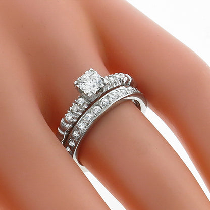 0.40ct  Diamond Engagement Ring & 0.75ct Diamond Eternity  Wedding Band Set