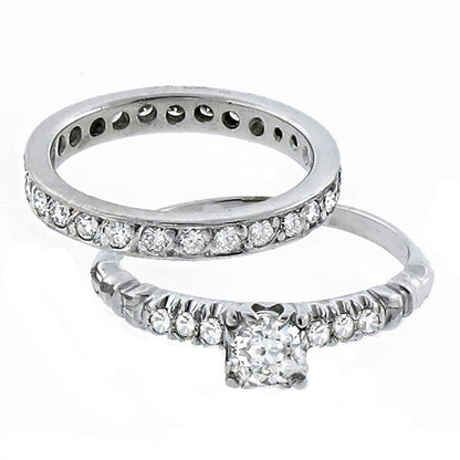 0.40ct  Diamond Engagement Ring & 0.75ct Diamond Eternity  Wedding Band Set