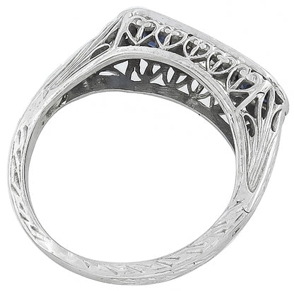 0.40ct Diamond Sapphire Vintage Ring