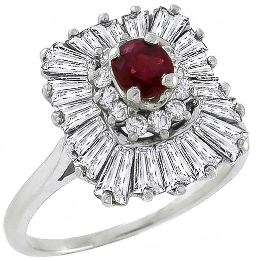 0.40ct Ruby 1.50ct Diamond Ballerina Ring