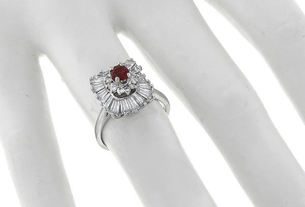 0.40ct Ruby 1.50ct Diamond Ballerina Ring