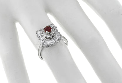 0.40ct Ruby 1.50ct Diamond Ballerina Ring