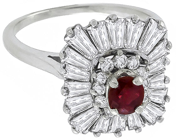 0.40ct Ruby 1.50ct Diamond Ballerina Ring