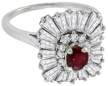 0.40ct Ruby 1.50ct Diamond Ballerina Ring