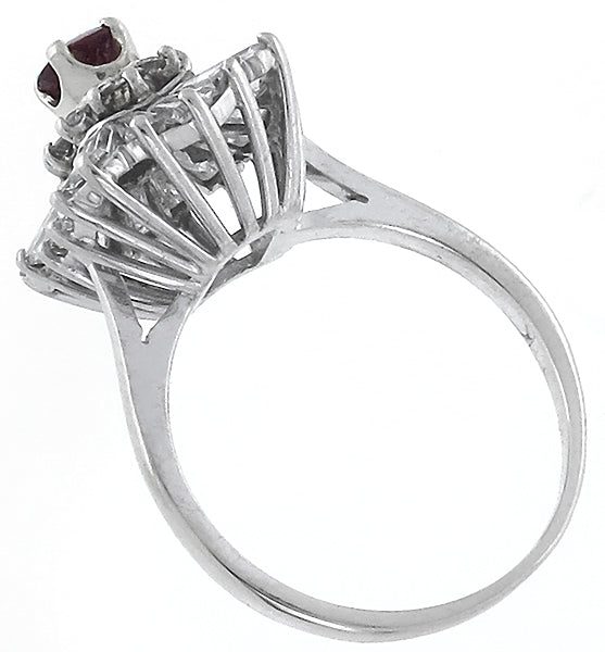 0.40ct Ruby 1.50ct Diamond Ballerina Ring