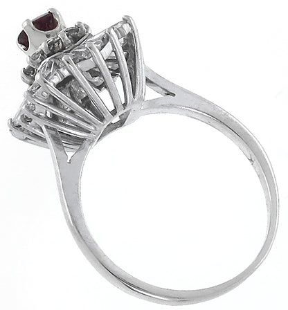 0.40ct Ruby 1.50ct Diamond Ballerina Ring