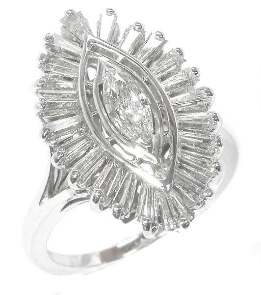 0.45ct Marquise Cut Diamond 14k Gold  Ring