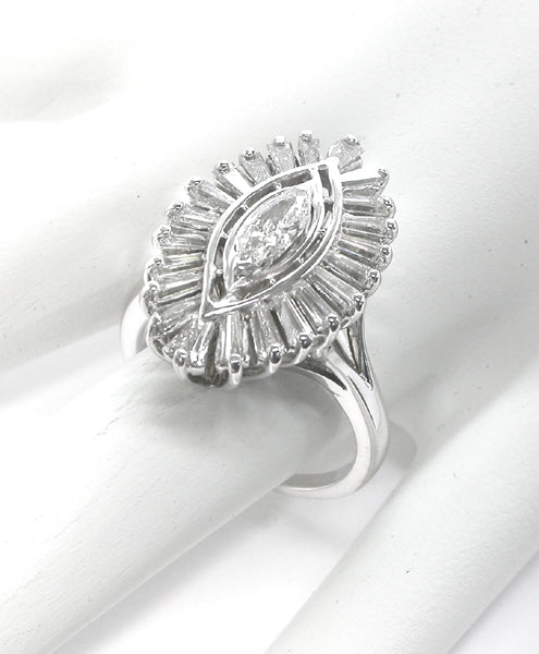 0.45ct Marquise Cut Diamond 14k Gold  Ring