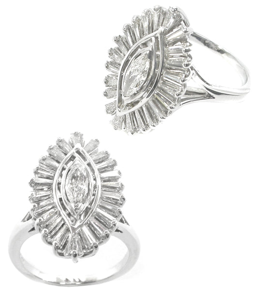 0.45ct Marquise Cut Diamond 14k Gold  Ring