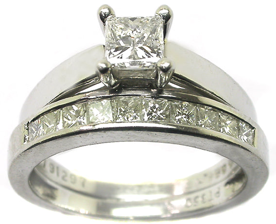 0.46ct Platinum  Engagment Ring and a Wedding Band Set