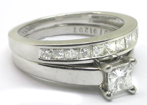0.46ct Platinum  Engagment Ring and a Wedding Band Set