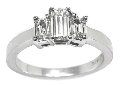 0.50ct Baguette Cut Diamond 14k White Gold Engagement Ring