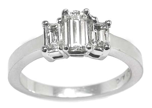0.50ct Baguette Cut Diamond 14k White Gold Engagement Ring
