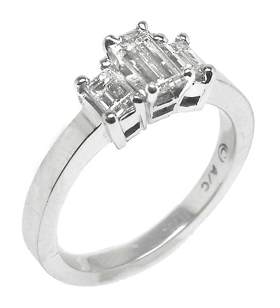 0.50ct Baguette Cut Diamond 14k White Gold Engagement Ring
