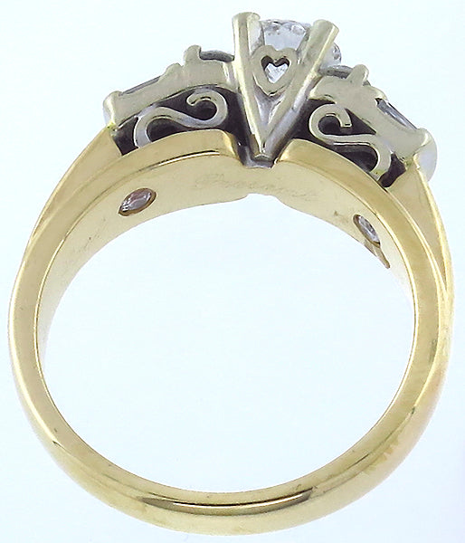 0.50ct Center Diamond 0.25ct Side Diamond Gold Ring