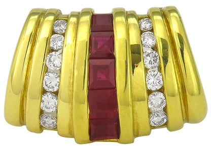 0.50ct Diamond 0.50ct Burmese Ruby Slide Pendant