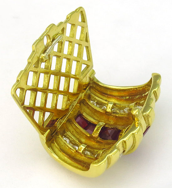 0.50ct Diamond 0.50ct Burmese Ruby Slide Pendant