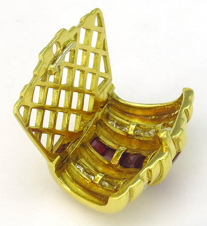 0.50ct Diamond 0.50ct Burmese Ruby Slide Pendant