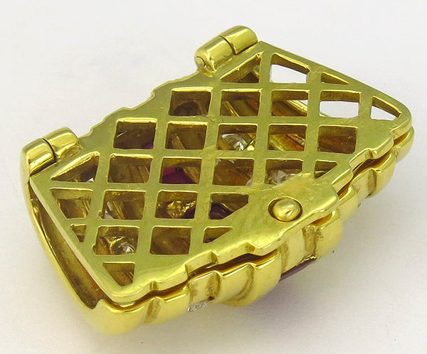 0.50ct Diamond 0.50ct Burmese Ruby Slide Pendant