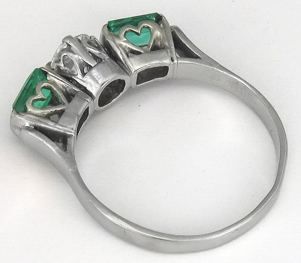 0.50ct Diamond 1.25ct Emerald Ring