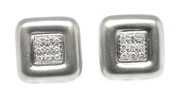 0.50ct Diamond 14k White Gold Square Earrings