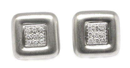 0.50ct Diamond 14k White Gold Square Earrings