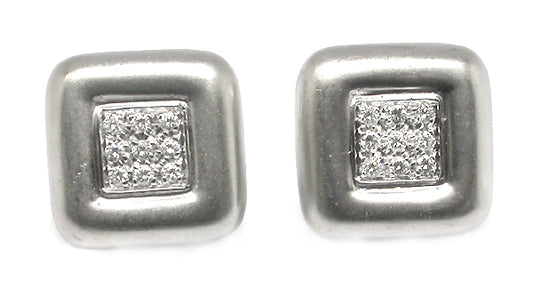 0.50ct Diamond 14k White Gold Square Earrings
