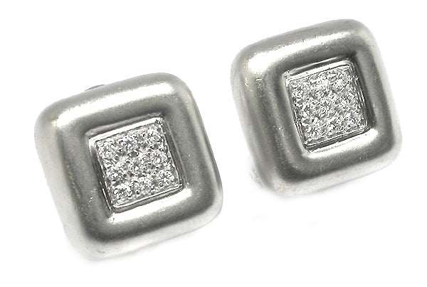 0.50ct Diamond 14k White Gold Square Earrings