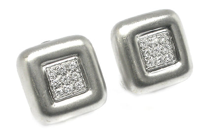 0.50ct Diamond 14k White Gold Square Earrings