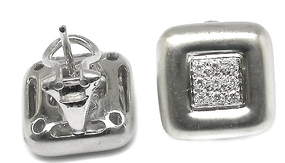 0.50ct Diamond 14k White Gold Square Earrings