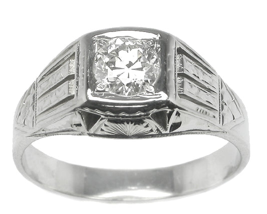 0.50ct  Diamond 18k Gold Men's Ring