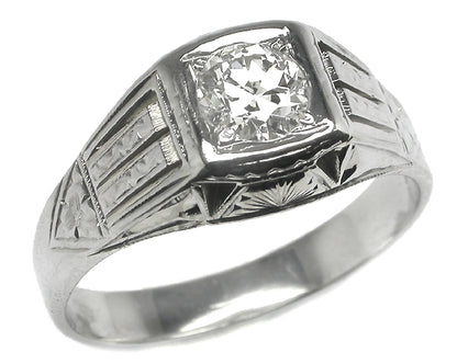 0.50ct  Diamond 18k Gold Men's Ring