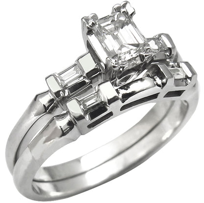 0.50ct  Diamond  Gold Engagement Ring & Wedding Band Set