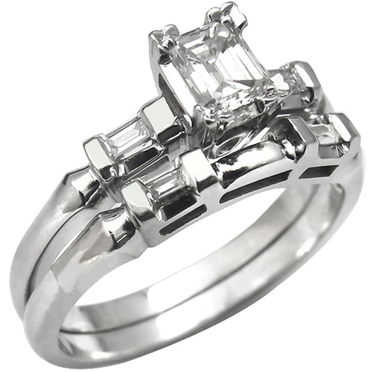 0.50ct  Diamond  Gold Engagement Ring & Wedding Band Set