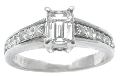 0.50ct Emerald Cut Diamond 14k White Gold Engagement Ring