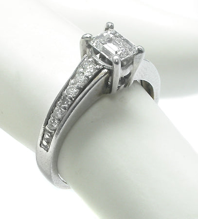 0.50ct Emerald Cut Diamond 14k White Gold Engagement Ring