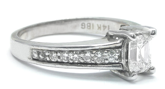0.50ct Emerald Cut Diamond 14k White Gold Engagement Ring