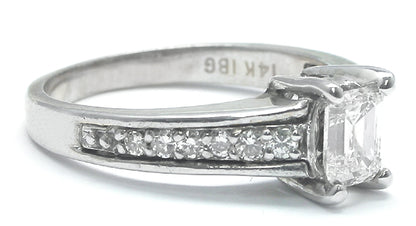 0.50ct Emerald Cut Diamond 14k White Gold Engagement Ring