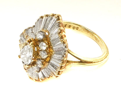 0.50ct Pear Diamond 14k Yellow Gold Ballerina Ring