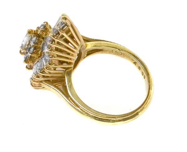 0.50ct Pear Diamond 14k Yellow Gold Ballerina Ring