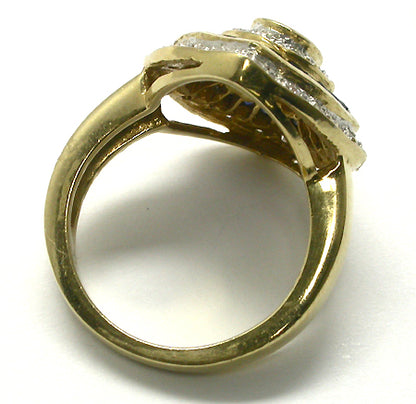 0.50ct Sapphire 0.30ct Diamond 18k Yellow Gold Ring