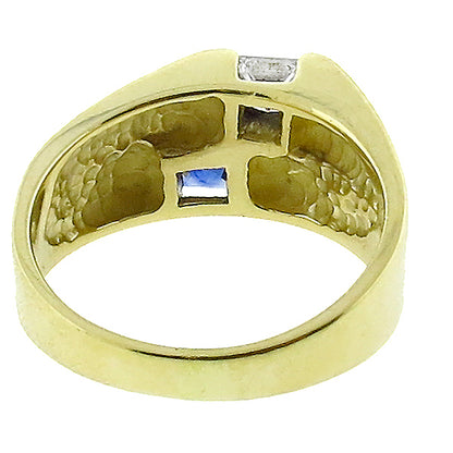 0.50ct Sapphire 0.50ct Diamond Gold Ring
