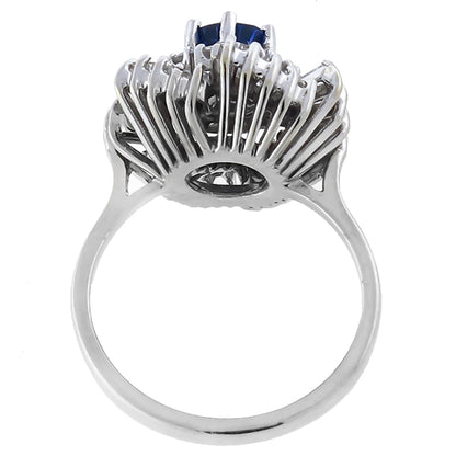 0.50ct Sapphire 1.00ct Diamond Cluster Ballerina Ring