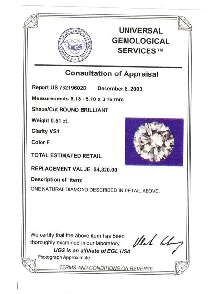 0.51ct Diamond 18k White Gold Engagement Ring w/ Matching Wedding Band