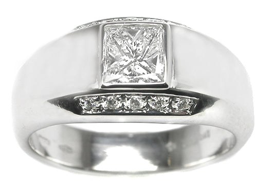 0.52ct Princess Cut Diamond 18k Gold Engagement  Ring