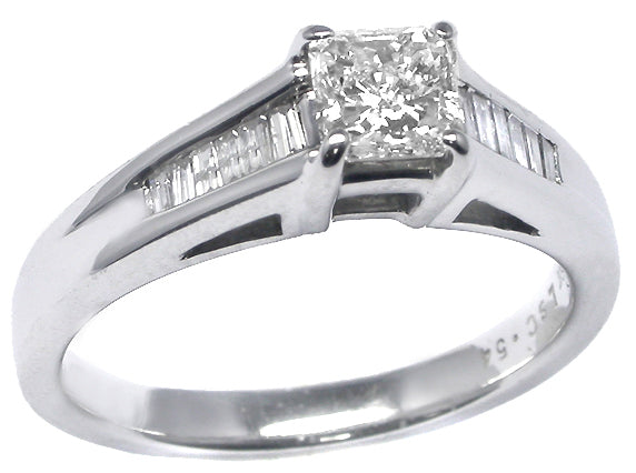 0.54ct Diamond 18k White Gold Engagement Ring