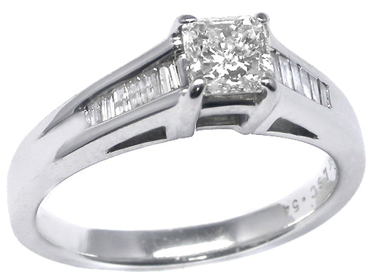 0.54ct Diamond 18k White Gold Engagement Ring